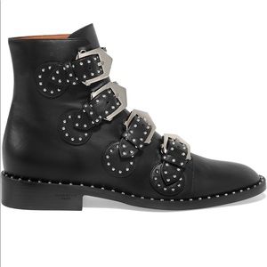 Elegant studded leather ankle boots
